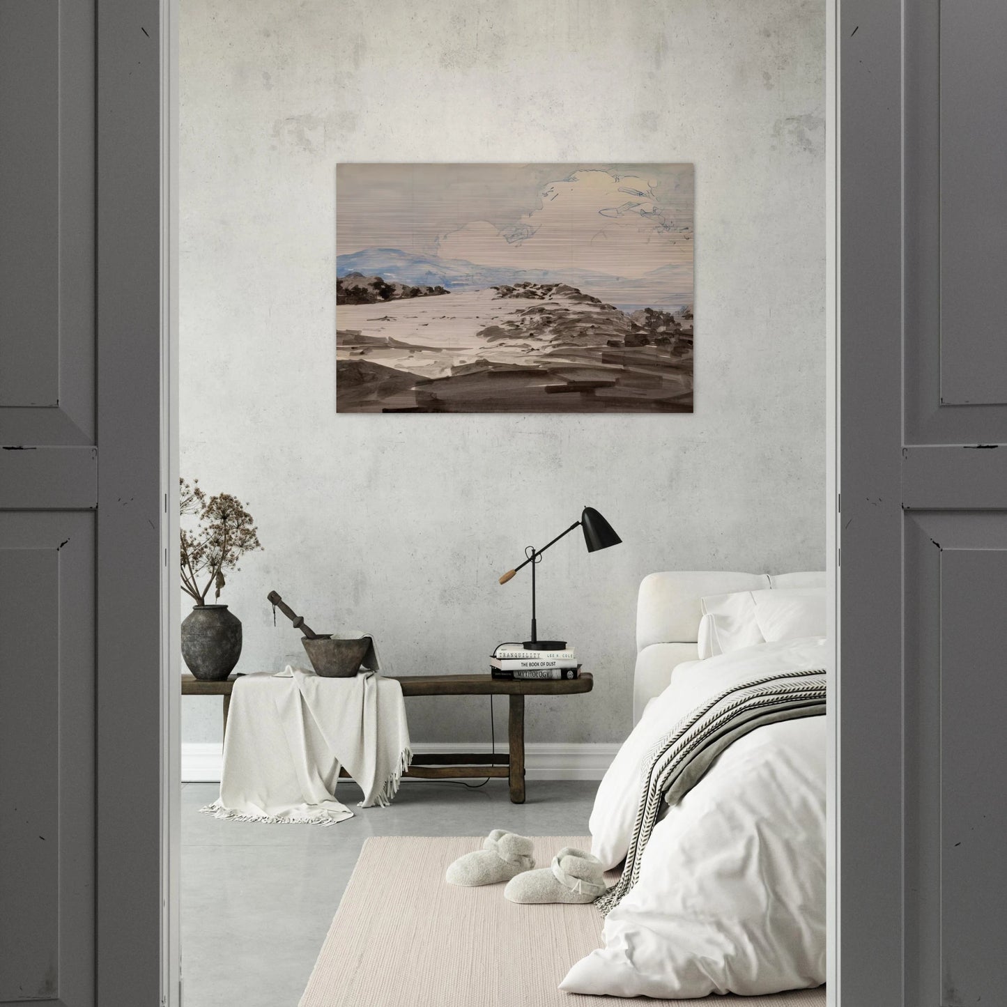 Sheep Pasture, Cornish, New Hampshire - Maxfield Parrish Brushed Aluminum Print - 70x100 cm / 28x40 inches | Maxfield Parrish Aluminum Print | Maxfield Parrish Prints