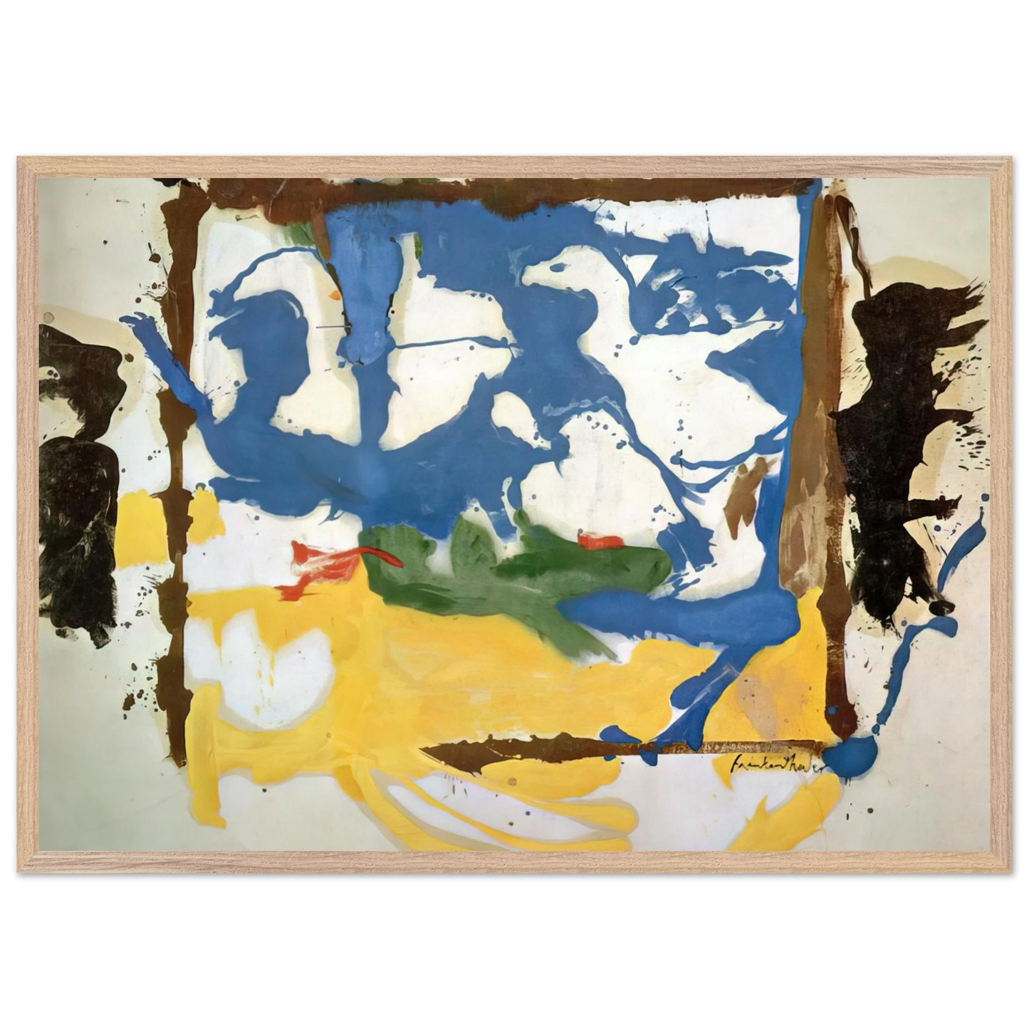 Helen Frankenthaler - Swan Lake #2 - 1961 Wall art - 60x80 cm / 24x32 inches - Premium Wooden Framed Poster With Fine Art Paper-canvas - Black frame
