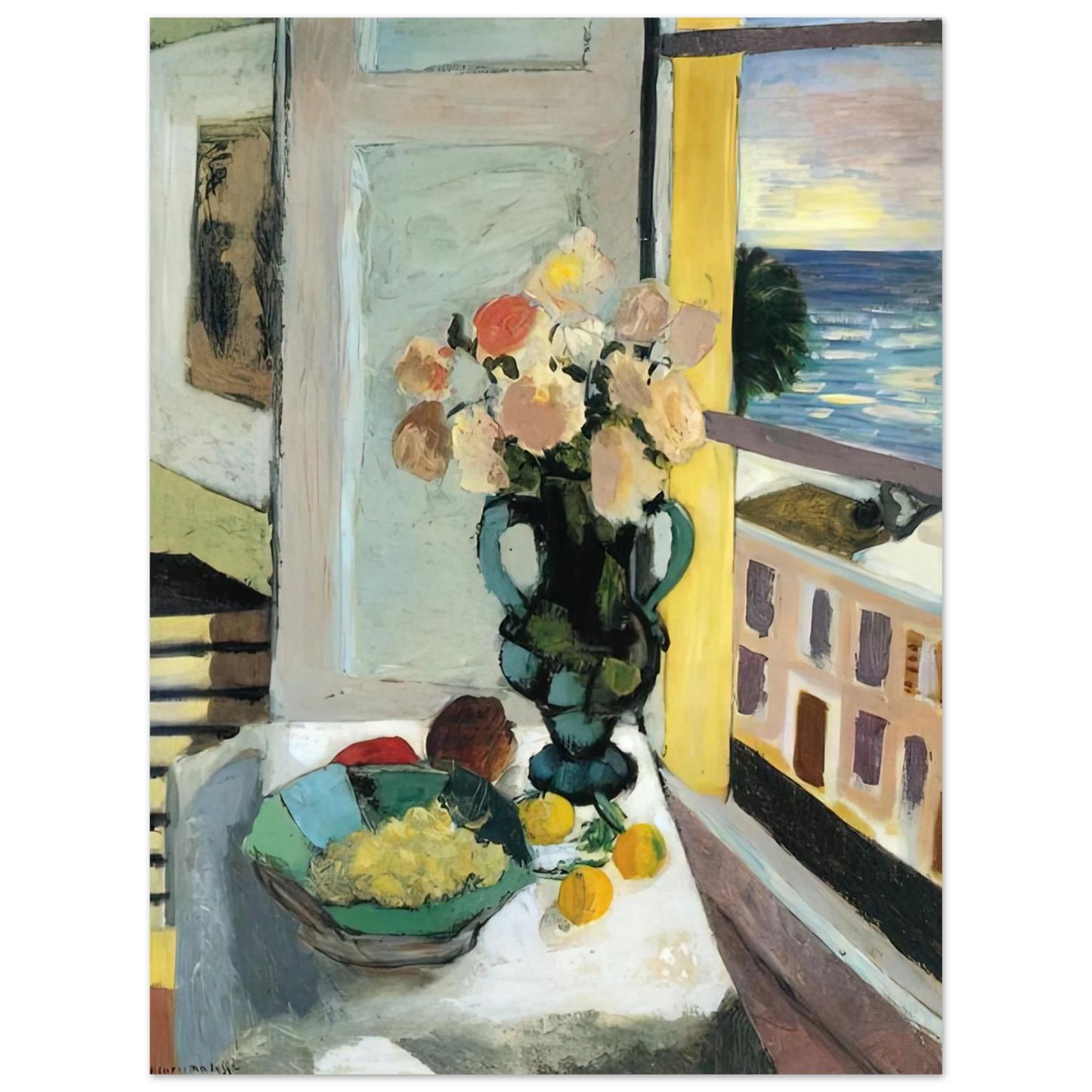 Henri Matisse - FLOWERS IN FRONT OF A WINDOW 1922  75x100 cm / 30x40inches Fine Art Poster