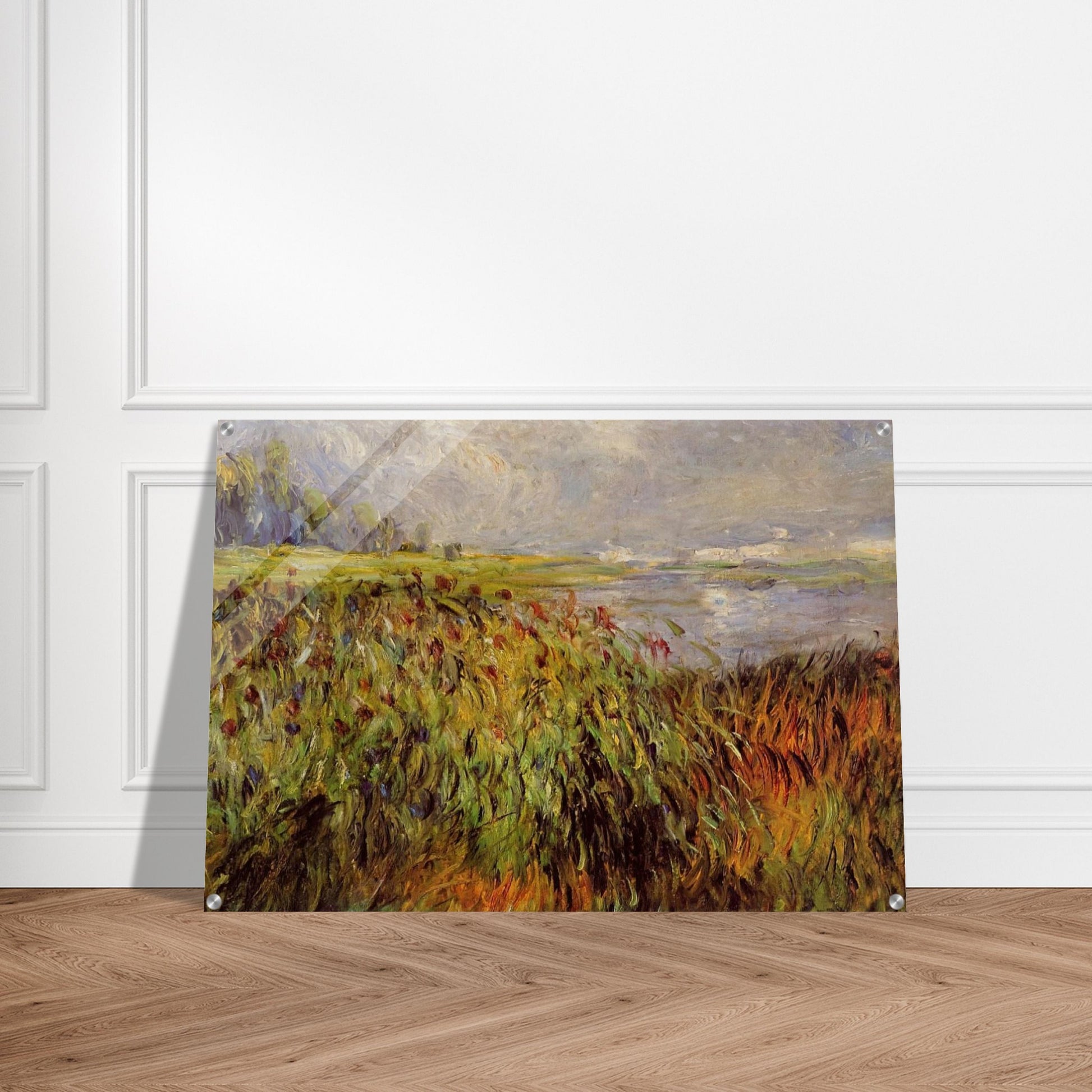 Bulrushes on the Banks of the Seine - Pierre-Auguste Renoir Acrylic Print - 70x100 cm / 28x40″ inches | Pierre-Auguste Renoir Wall Art | Pierre-Auguste Renoir Prints