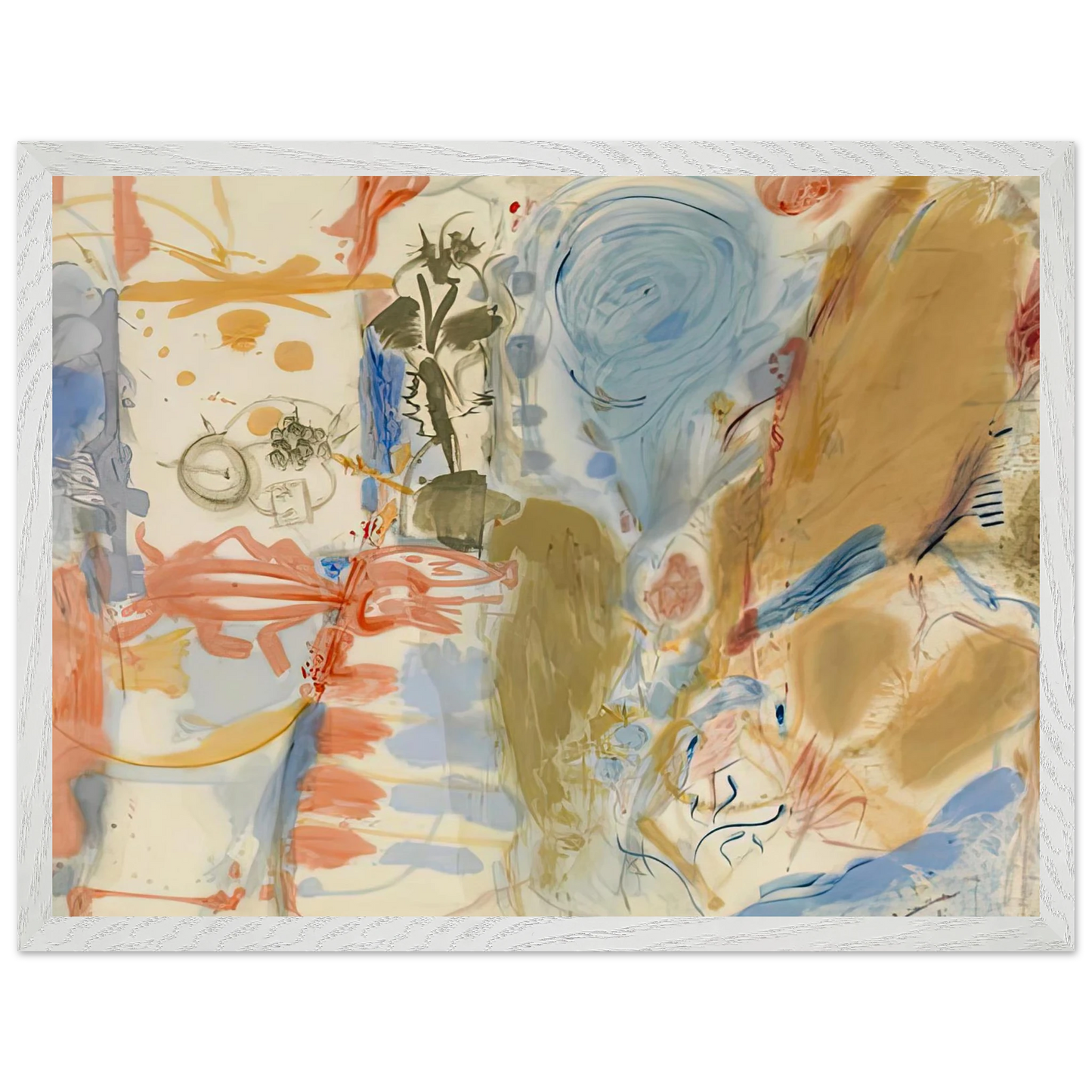 Helen Frankenthaler - Western Dream, 1957- Wall Art - 60x80 cm / 24x32 inches - Premium Wooden Framed Poster With Fine Art Paper-canvas - Black frame