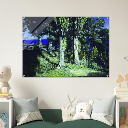 Cypresses on a Seashore. The Crimea - Arkhyp Kuindzhi Acrylic Print - 70x100 cm / 28x40″ inches | Arkhyp Kuindzhi Wall Art | Arkhyp Kuindzhi Prints