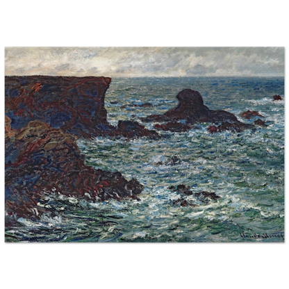 Rocks at Port Coton, the Lion Rock - claude monet Brushed Aluminum Print - 70x100 cm / 28x40 inches | claude monet Aluminum Print | claude monet Prints
