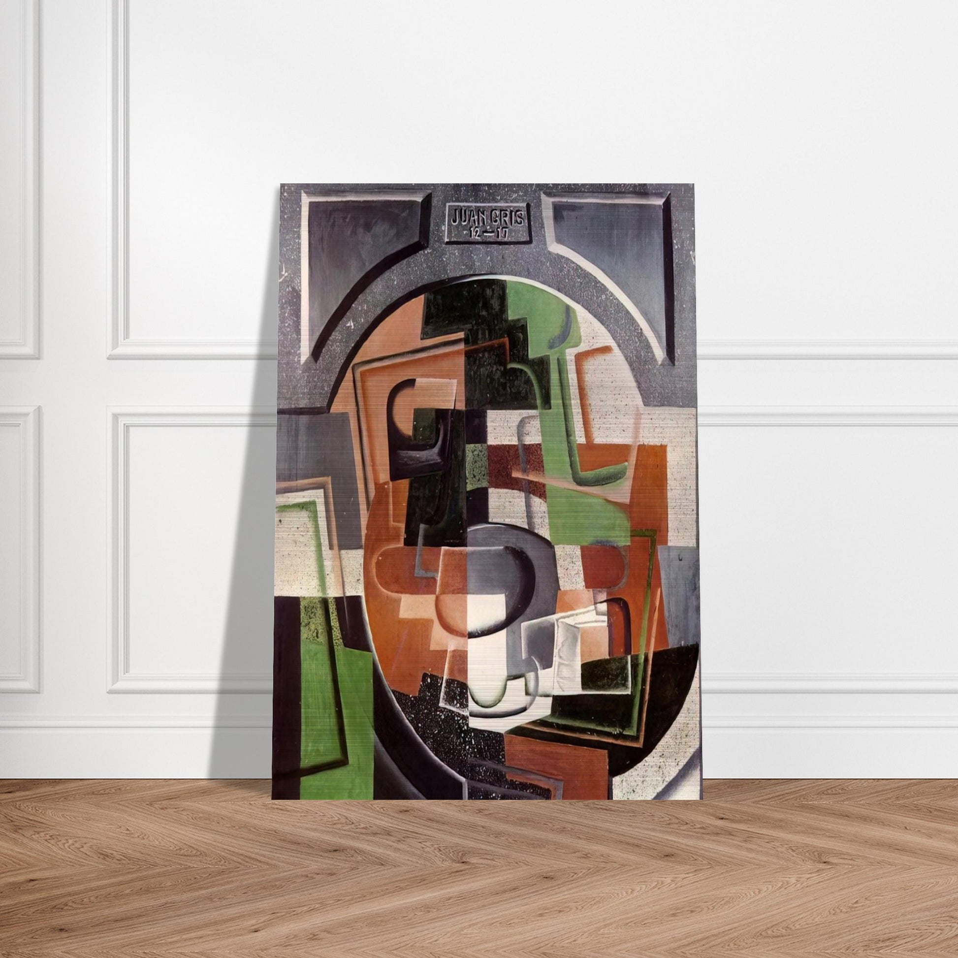 STILL LIFE ON PLAQUE 1917 - Juan Gris Brushed Aluminum Print - 70x100 cm / 28x40 inches | Juan Gris Aluminum Print | Juan Gris Prints