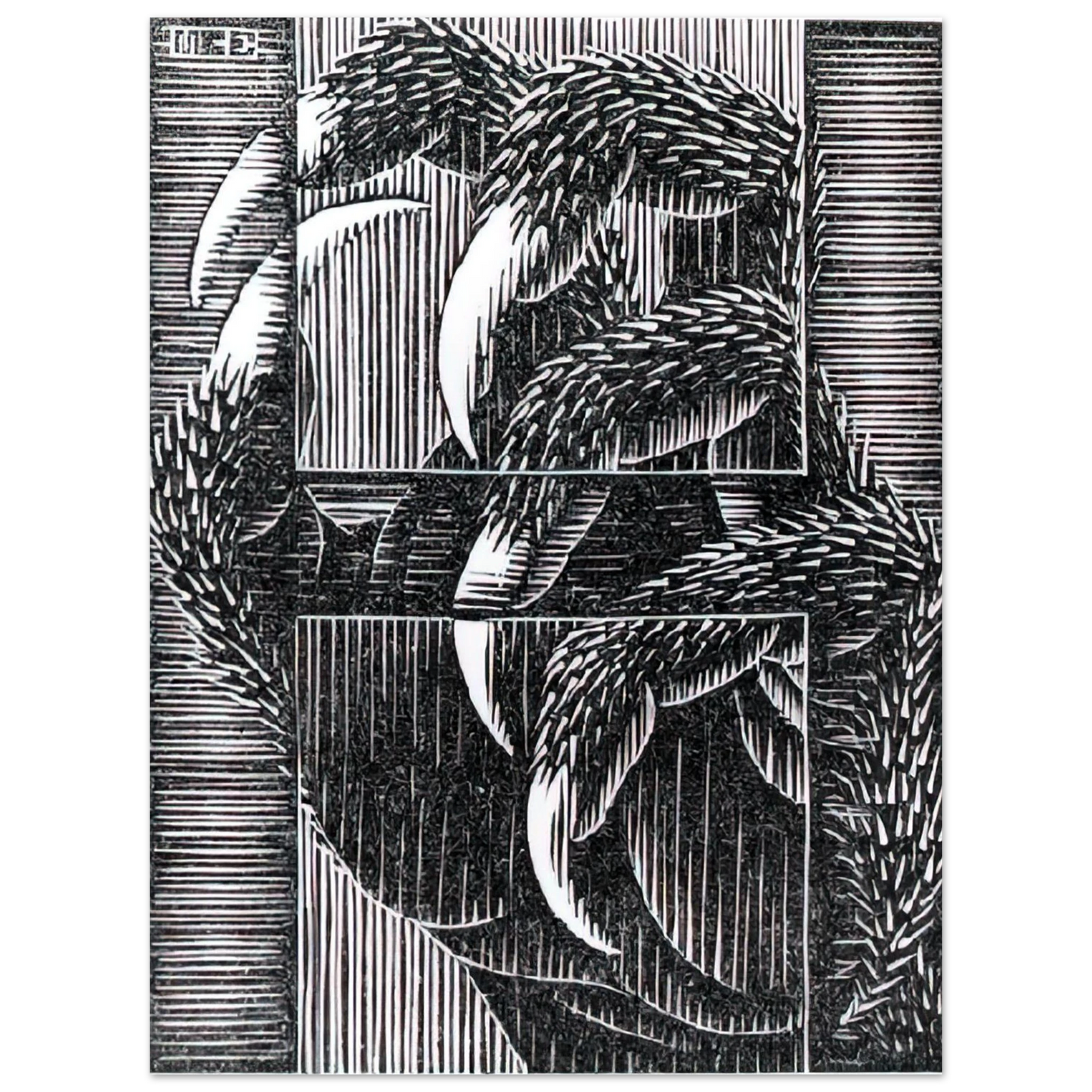 MC Escher - ESCHER (13) Wall Art - 21x29.7 cm / 8x12" - Premium Wooden Framed Poster With Fine Art Paper-canvas - Wood frame