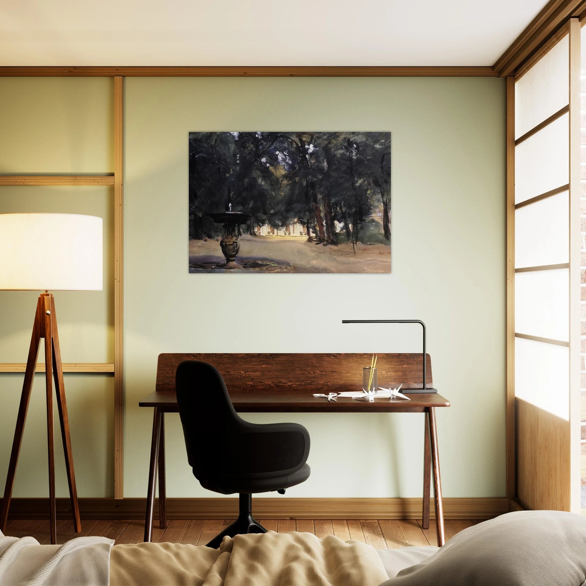 Villa Torlonia Fountain - John Singer Sargent Brushed Aluminum Print - 70x100 cm / 28x40 inches | John Singer Sargent Aluminum Print | John Singer Sargent Prints