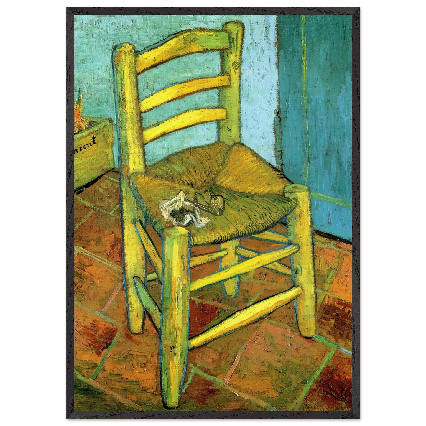 Van Goghs Chair - Vincent van Gogh 70x100 cm / 28x40 inches Framed Art Print – Black Wooden Frame