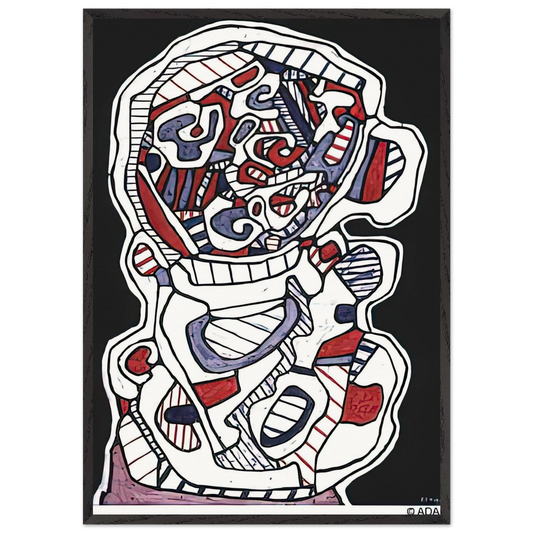 TEA VII - Jean Dubuffet 70x100 cm / 28x40 inches Framed Art Print – Black Wooden Frame