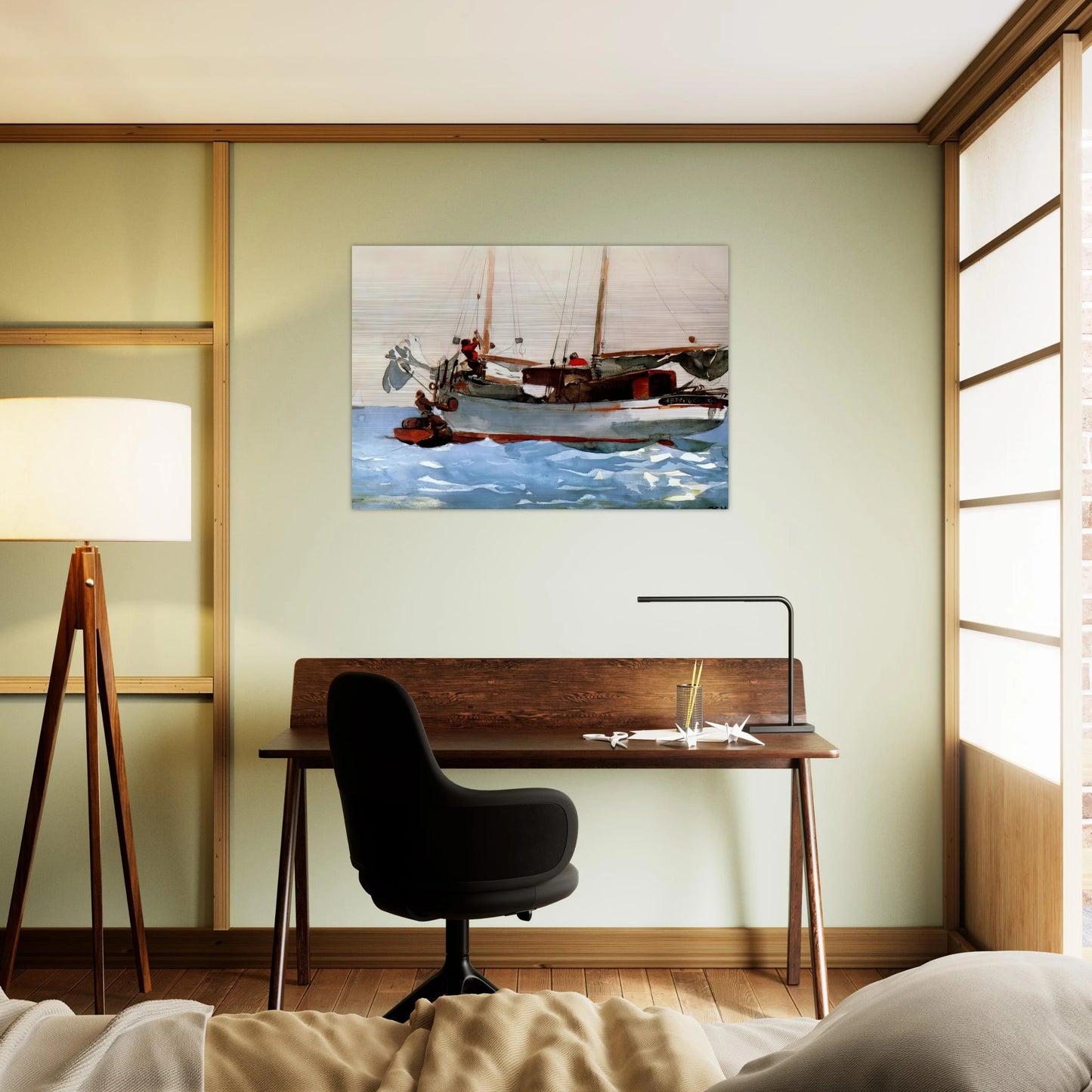 TAKING ON WET PROVISIONS - Winslow Homer Brushed Aluminum Print - 70x100 cm / 28x40 inches | Winslow Homer Aluminum Print | Winslow Homer Prints