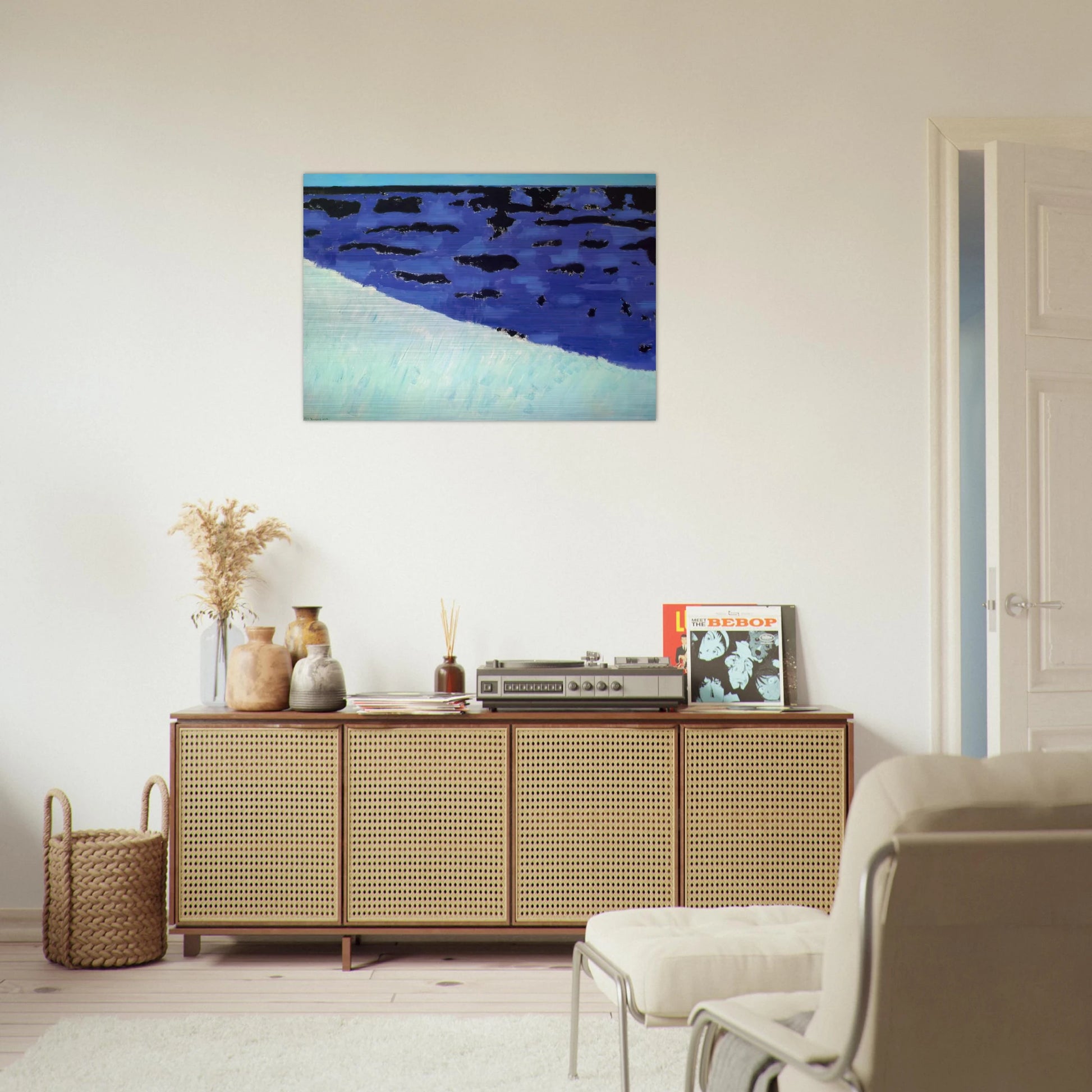 Sea Grasses and Blue Sea - 1958 - Milton Avery Brushed Aluminum Print - 70x100 cm / 28x40 inches | Milton Avery Aluminum Print | Milton Avery Prints