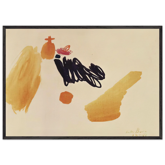 18956 - 1956 - Julius Bissier 70x100 cm / 28x40 inches Framed Art Print – Black Wooden Frame