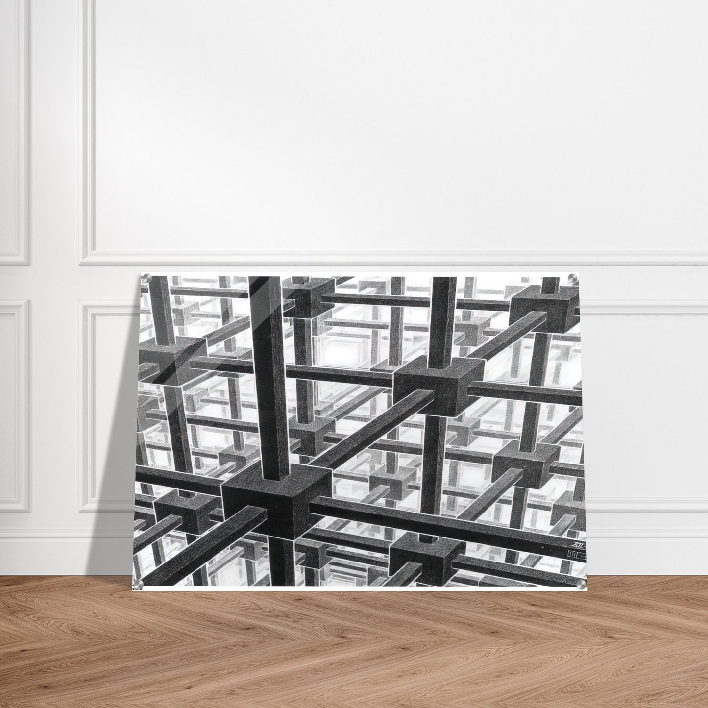 CUBIC SPACE DIVISION - MC Escher Acrylic Print - 70x100 cm / 28x40″ inches | MC Escher Wall Art | MC Escher Prints
