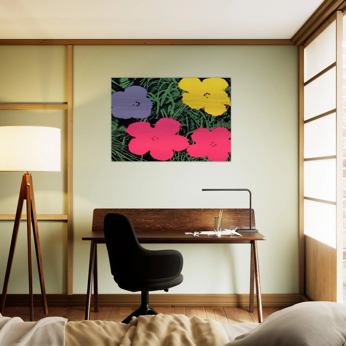 Flowers - Andy Warhol Brushed Aluminum Print - 70x100 cm / 28x40 inches | Andy Warhol Aluminum Print | Andy Warhol Prints