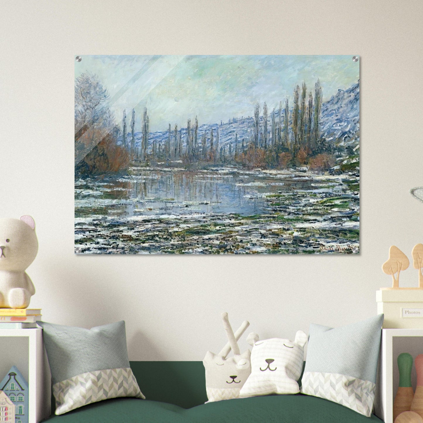 The Thaw at Vetheuil - claude monet Acrylic Print - 70x100 cm / 28x40″ inches | claude monet Wall Art | claude monet Prints