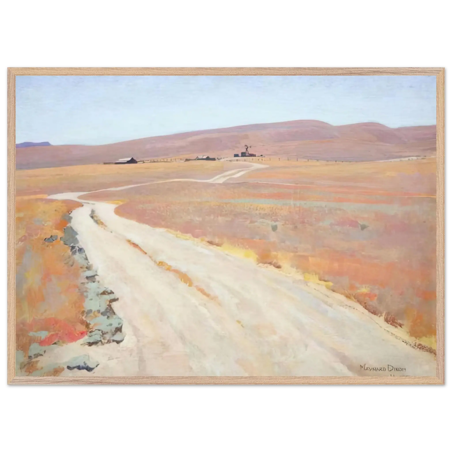 Maynard Dixon - ABANDONED RANCH 1935 Wall art - 15x20 cm / 6x8 Inches - Premium Wooden Framed Poster With Fine Art Paper - Black frame