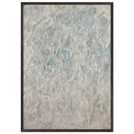 Amerika  Grey Blue  - Sam Francis 70x100 cm / 28x40 inches Framed Art Print – Black Wooden Frame