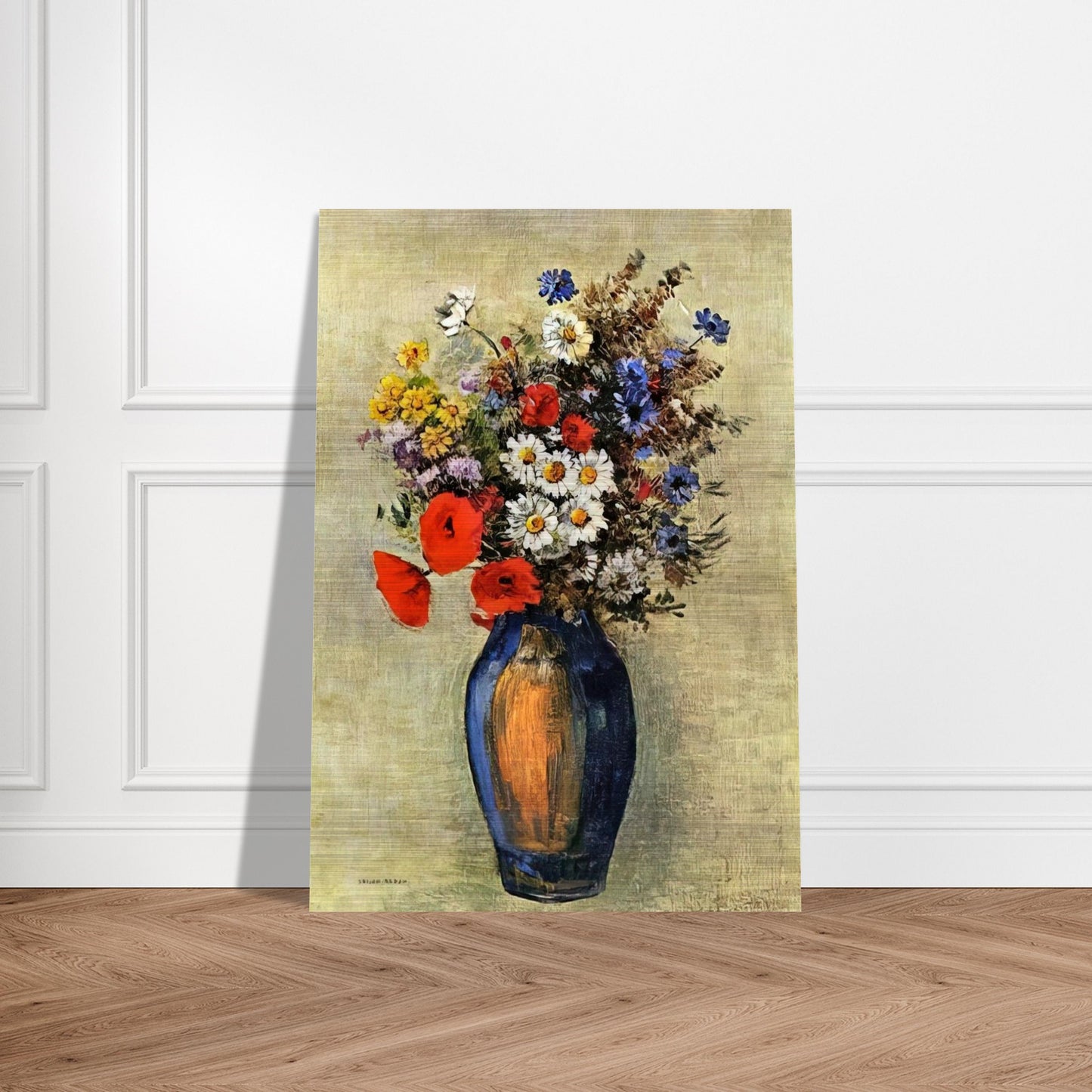 VASE OF FLOWERS 2 - Odilon Redon Brushed Aluminum Print - 70x100 cm / 28x40 inches | Odilon Redon Aluminum Print | Odilon Redon Prints
