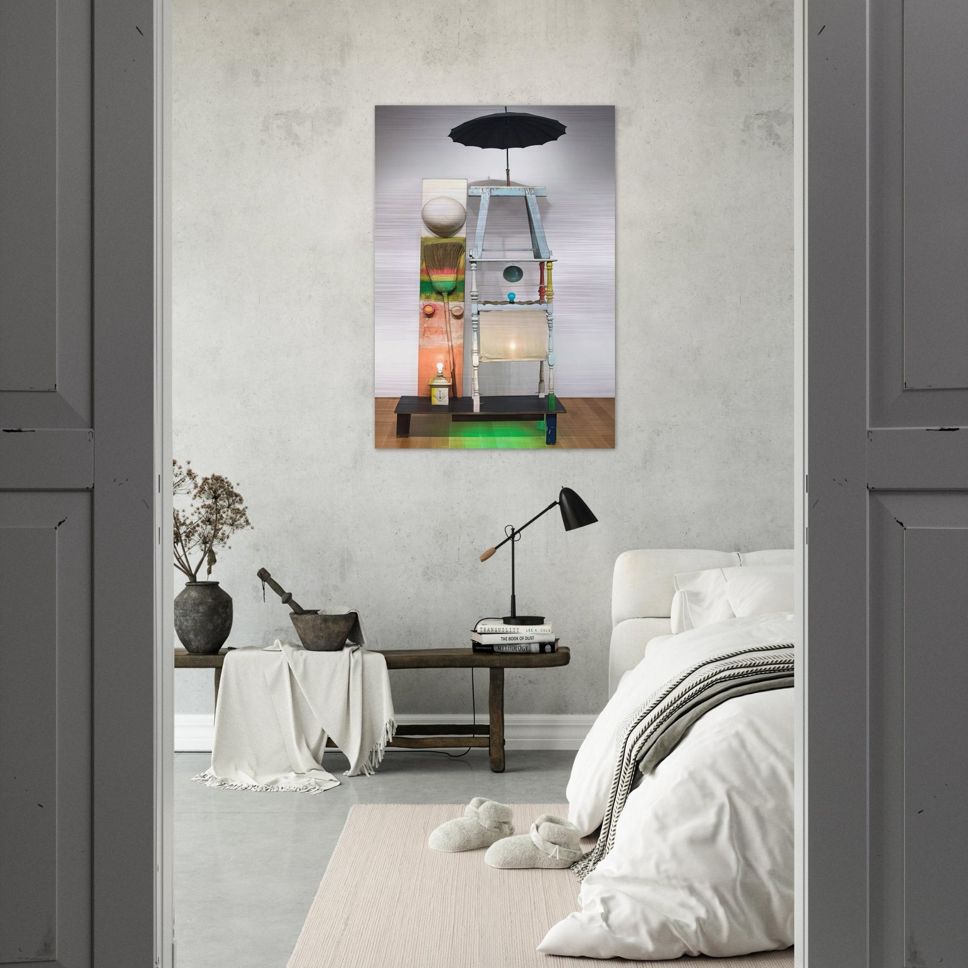 THE TOWER 1957 - Robert Rauschenberg Brushed Aluminum Print - 70x100 cm / 28x40 inches | Robert Rauschenberg Aluminum Print | Robert Rauschenberg Prints