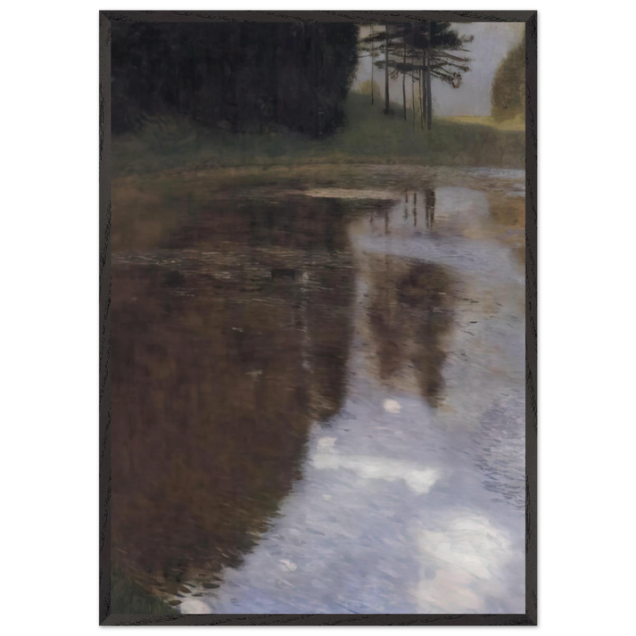 QUIET POND IN THE PARK OF APPEAL - Gustav Klimt 70x100 cm / 28x40 inches Framed Art Print – Black Wooden Frame
