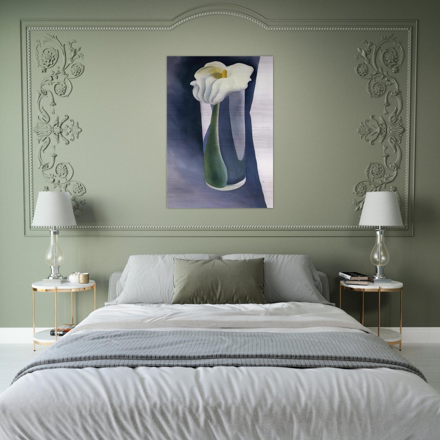 Calla Lily in Tall Glass - Georgia O'Keeffe Brushed Aluminum Print - 70x100 cm / 28x40 inches | Georgia O'Keeffe Aluminum Print | Georgia O'Keeffe Prints