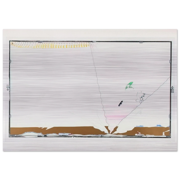Sea Behind Battle of Iceland Glass - 1970 - Dieter Roth Brushed Aluminum Print - 70x100 cm / 28x40 inches | Dieter Roth Aluminum Print | Dieter Roth Prints