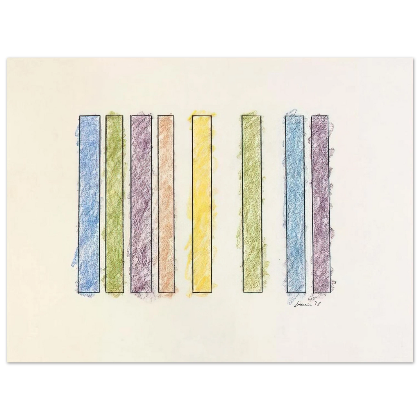 Gene Davis - Untitled - 1978  75x100 cm / 30x40inches Fine Art Poster