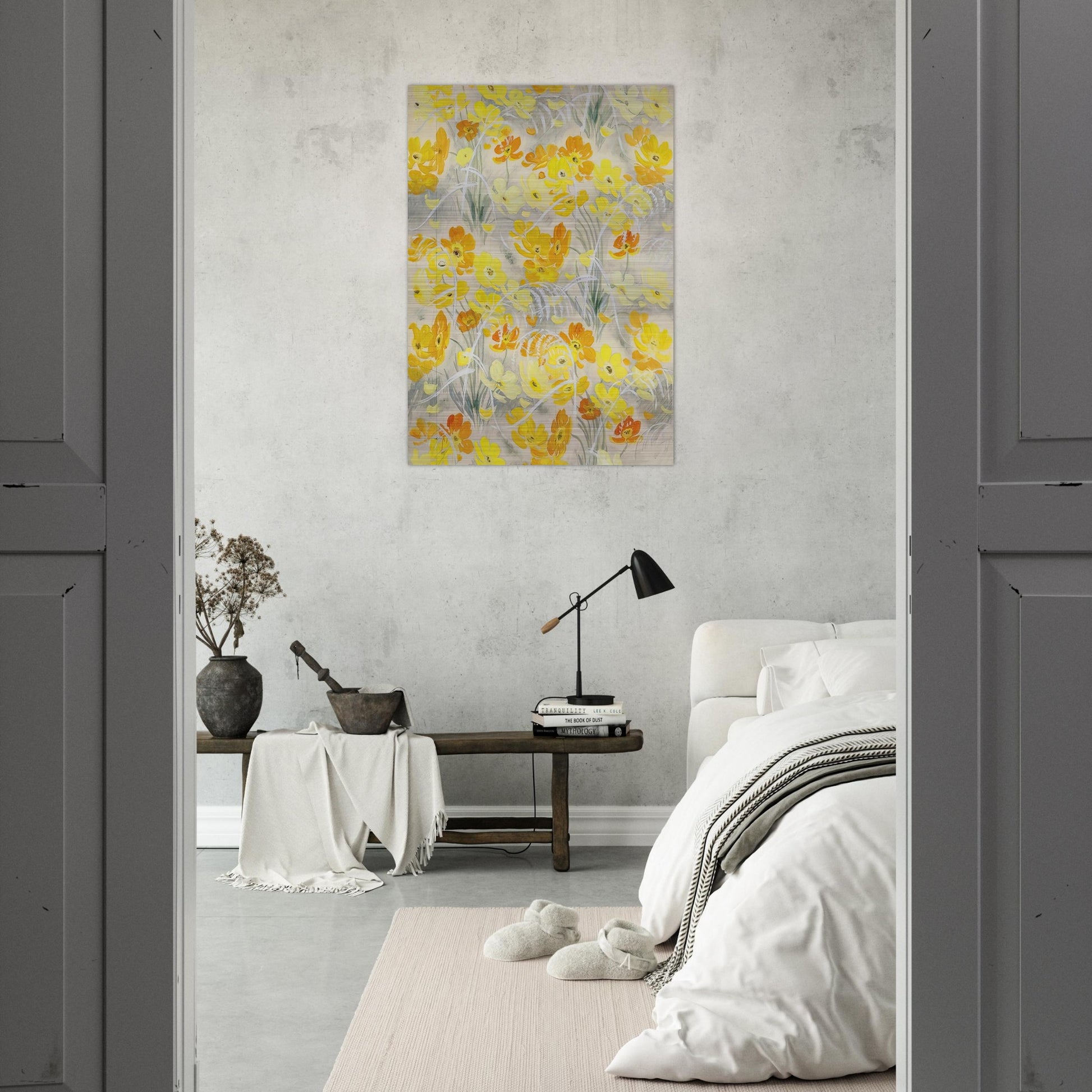 Orange and Yellow Flowers - Post-Impressionism - Le Pho Brushed Aluminum Print - 70x100 cm / 28x40 inches | Le Pho Aluminum Print | Le Pho Prints