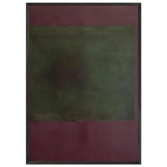 Untitled Green on Maroon - 1961 - Mark Rothko 70x100 cm / 28x40 inches Framed Art Print – Black Wooden Frame