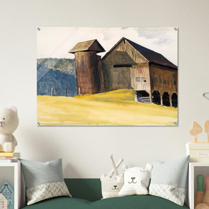 Barn and Silo, Vermont - Edward Hopper Acrylic Print - 70x100 cm / 28x40″ inches