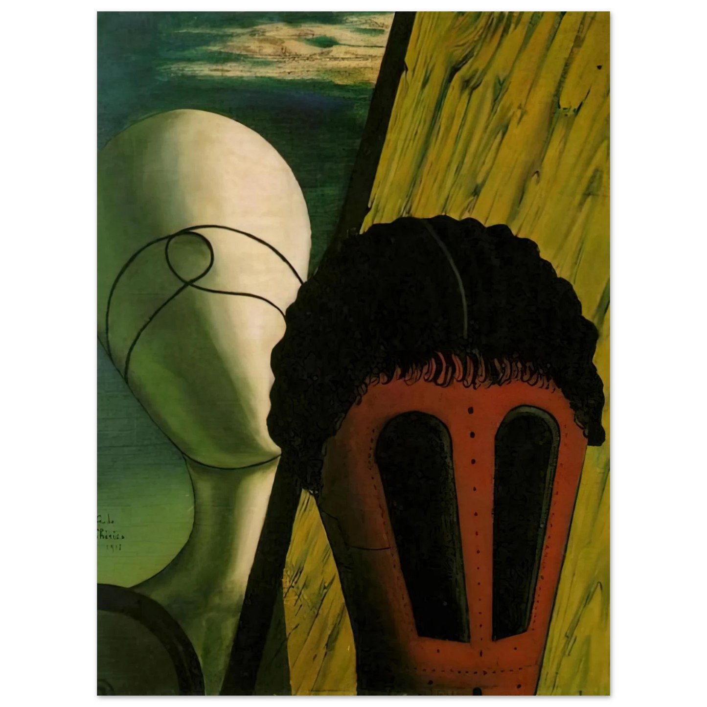 Giorgio de Chirico - TWO HEADS 1918  75x100 cm / 30x40inches Fine Art Poster