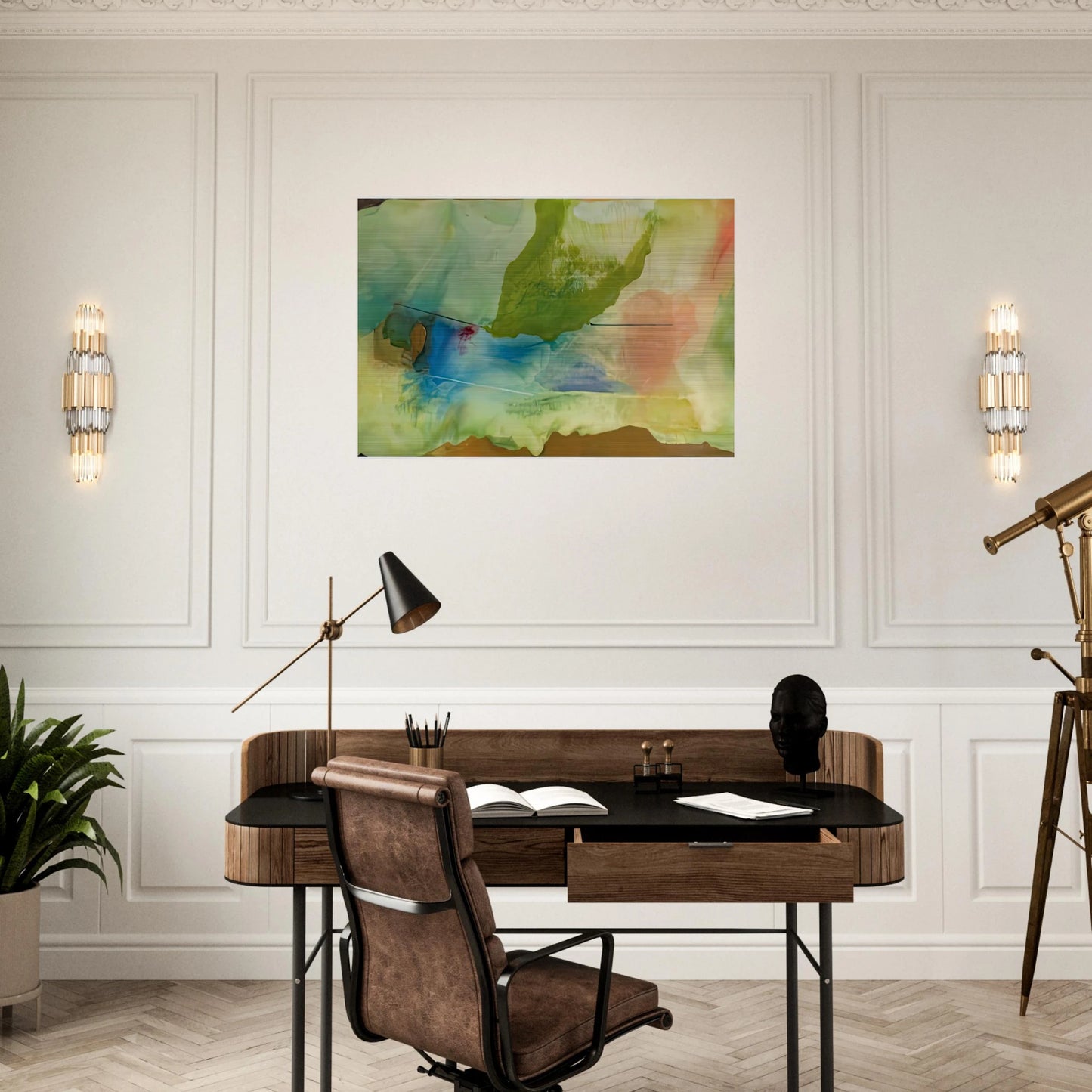 Hint from Bassano, 1973- - Helen Frankenthaler Brushed Aluminum Print - 70x100 cm / 28x40 inches | Helen Frankenthaler Aluminum Print | Helen Frankenthaler Prints