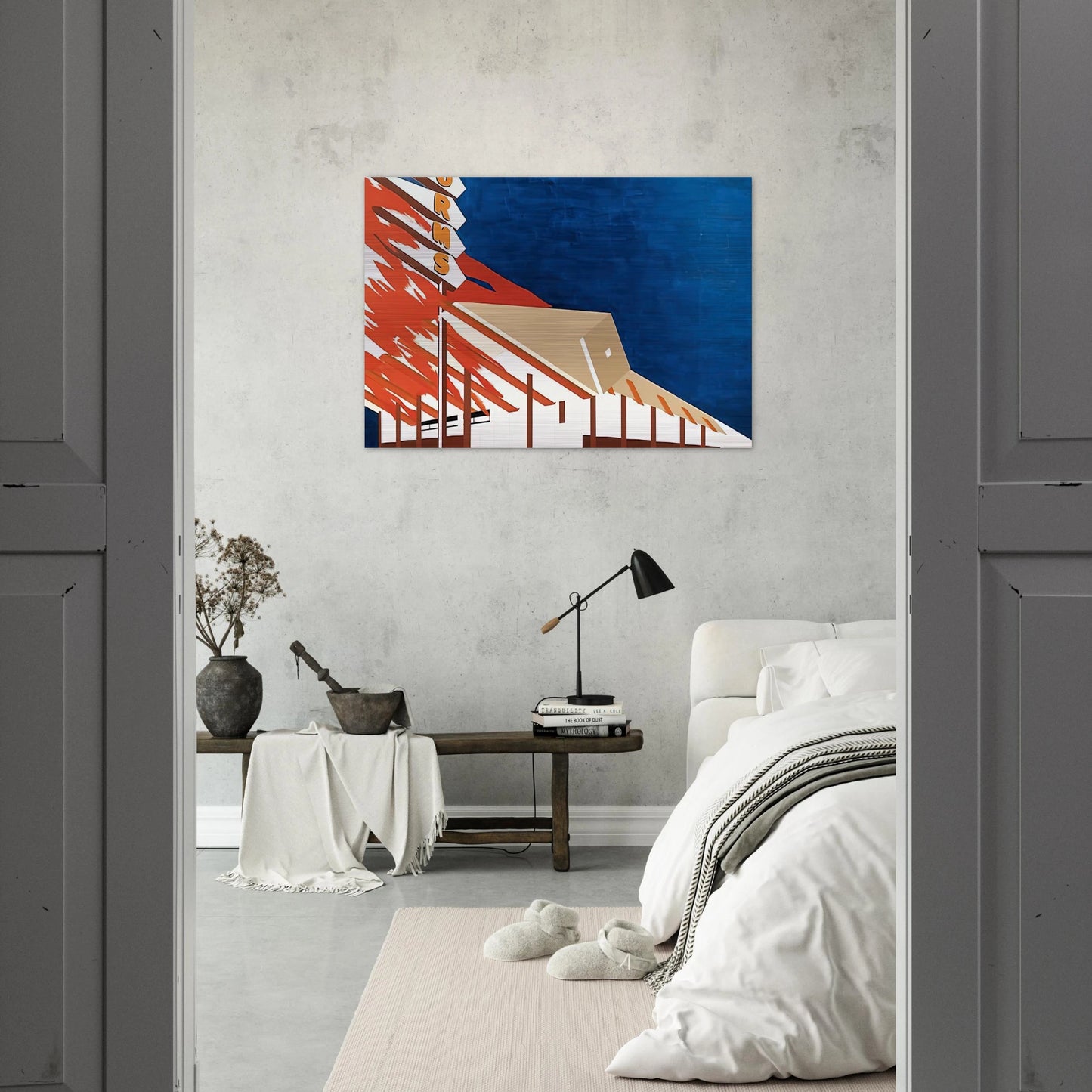 NORMS LA CIENAGA ON FIRE 1964 - Edward Ruscha Brushed Aluminum Print - 70x100 cm / 28x40 inches | Edward Ruscha Aluminum Print | Edward Ruscha Prints