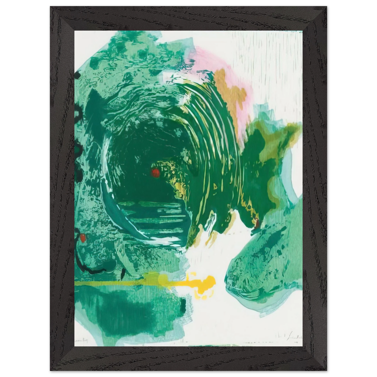 Helen Frankenthaler - Radius - 1993 Wall art - 30x30 cm / 12x12 inches - Premium Wooden Framed Poster With Fine Art Paper-canvas - Wood frame