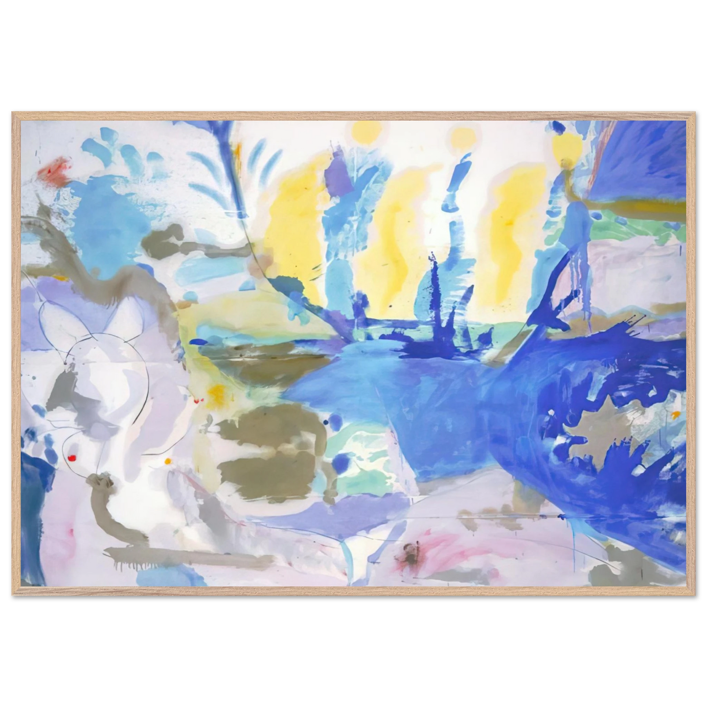 Helen Frankenthaler - Basque Beach - 1958 Wall art - 15x20 cm / 6x8 inches - Premium Wooden Framed Poster With Fine Art Paper-canvas - Wood frame