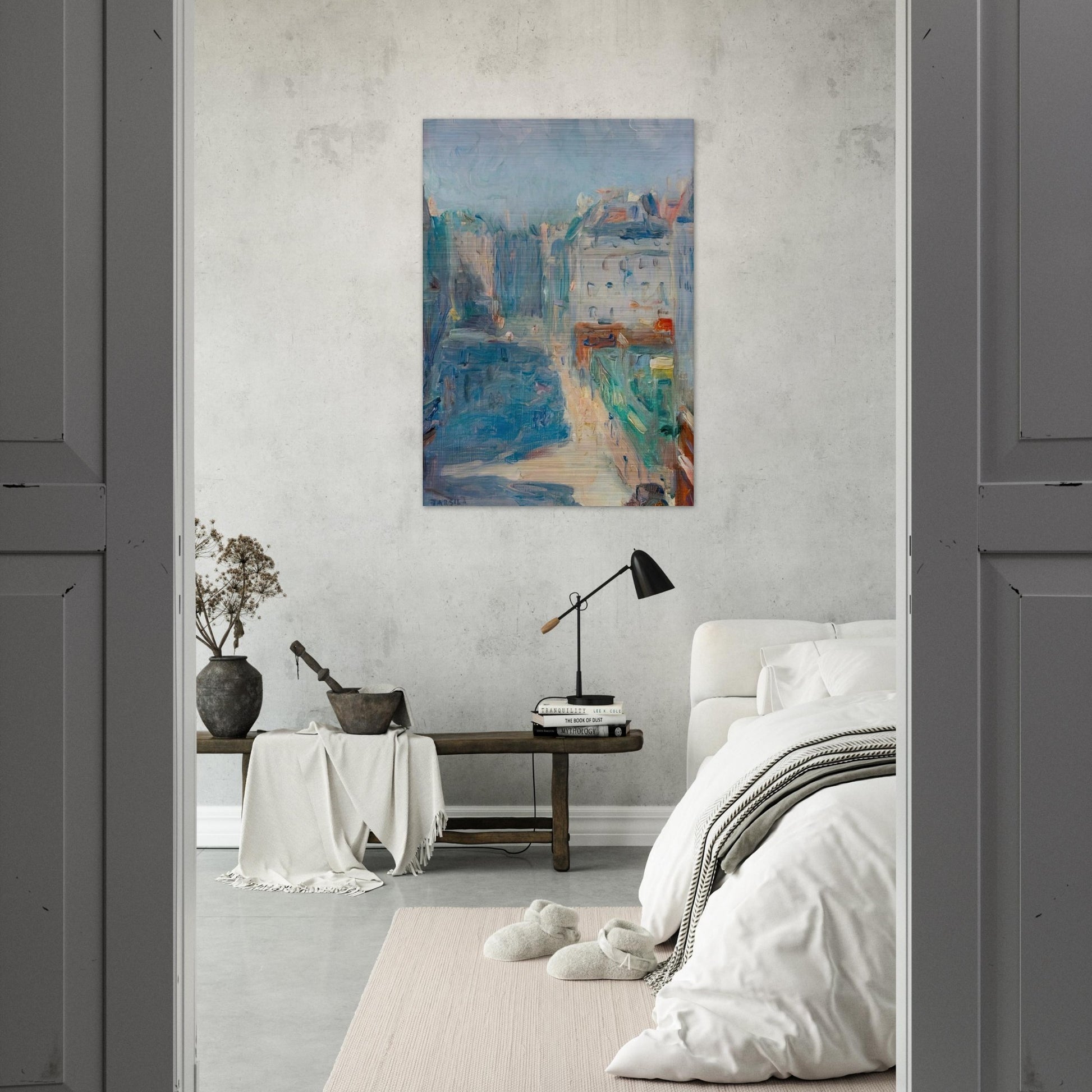 View of the Paris Hotel - Tarsila do Amaral Brushed Aluminum Print - 70x100 cm / 28x40 inches | Tarsila do Amaral Aluminum Print | Tarsila do Amaral Prints