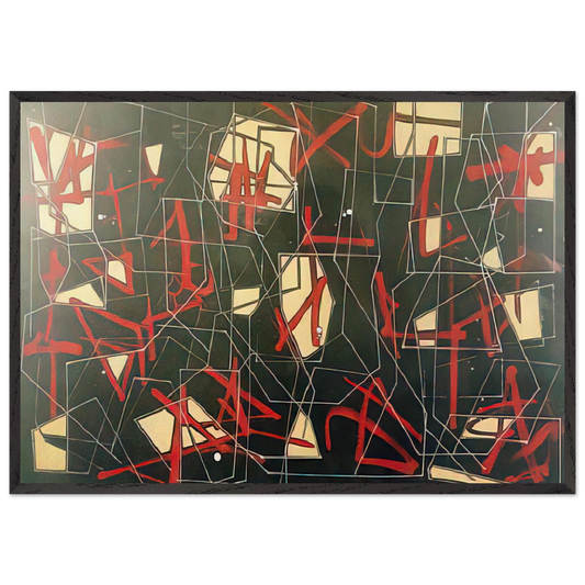Synapse - 1950 - Jimmy Ernst 70x100 cm / 28x40 inches Framed Art Print – Black Wooden Frame