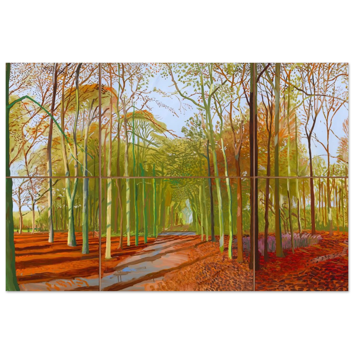 David Hockney - Woldgate Woods, 21, 23 & 29 November 2006 - 21x29.7 cm / 8x12" - Premium Wooden Framed Poster With Fine Art Paper-canvas - Wood frame