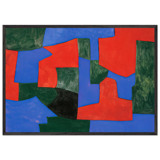 Composition abstraite - 1959 - Serge Poliakoff 70x100 cm / 28x40 inches Framed Art Print – Black Wooden Frame