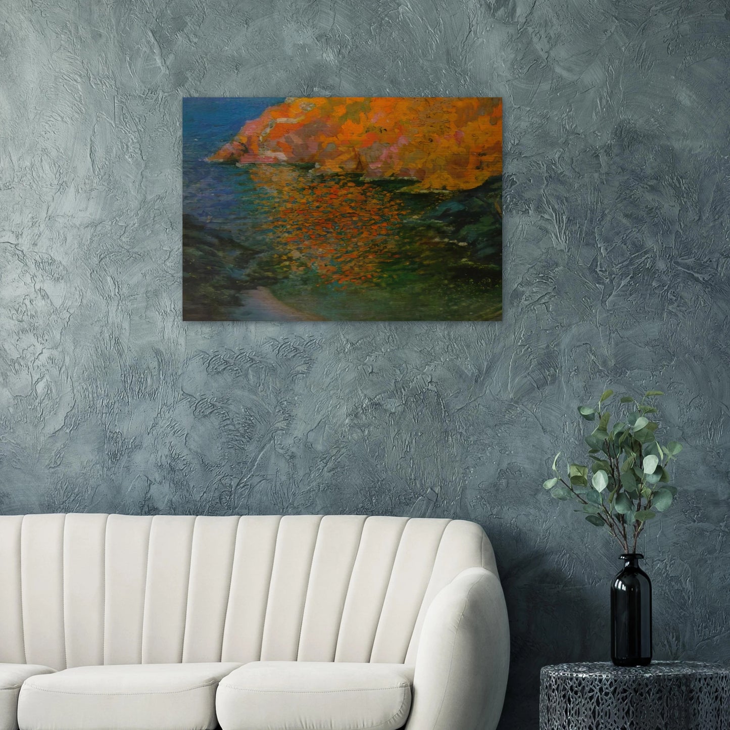 SMALL ROCKY BAY OF NANS CADAQUES 1921 - Salvador Dali Brushed Aluminum Print - 70x100 cm / 28x40 inches | Salvador Dali Aluminum Print | Salvador Dali Prints