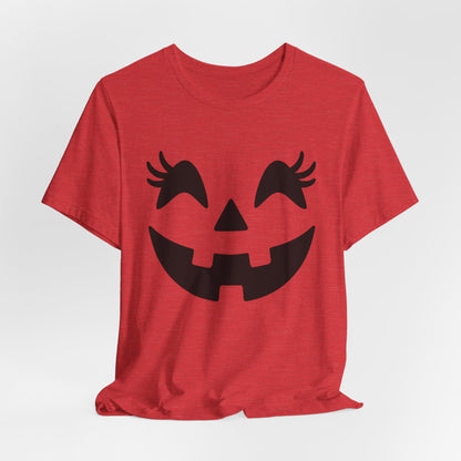 Masque de citrouille Jack O'Lantern Cils Halloween Femmes Filles T-Shirt