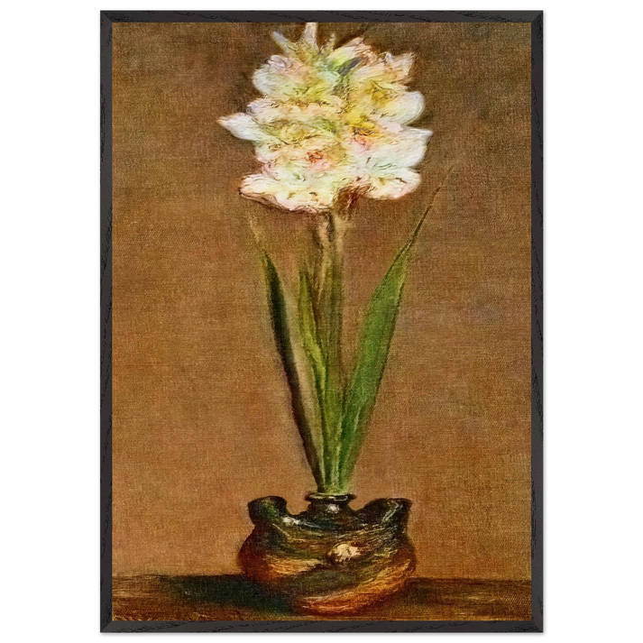 Gladiolus - claude monet 70x100 cm / 28x40 inches Framed Art Print – Black Wooden Frame