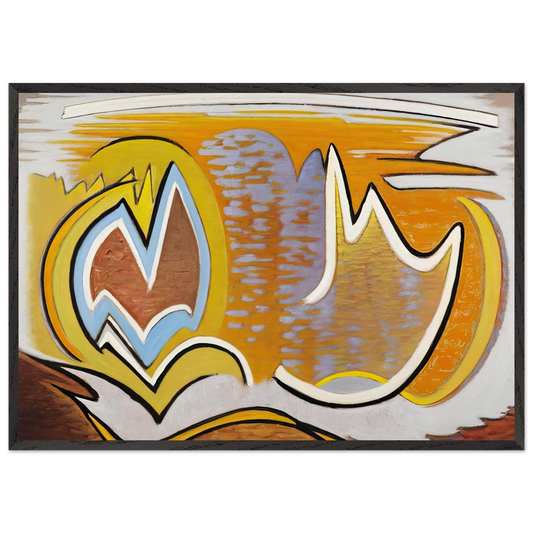 Abstract - Abstract Art - Lawren Harris 70x100 cm / 28x40 inches Framed Art Print – Black Wooden Frame