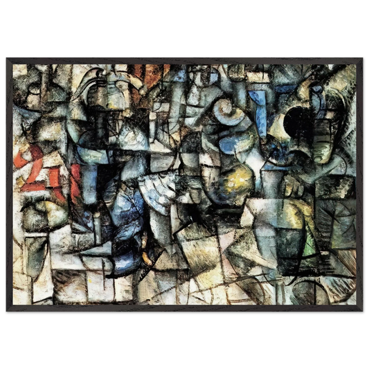 RITMI DI OGGETTI 1911 - Carlo Carra 70x100 cm / 28x40 inches Framed Art Print – Black Wooden Frame