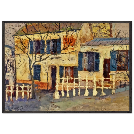 LAPIN AGILE 1 - Maurice Utrillo 70x100 cm / 28x40 inches Framed Art Print – Black Wooden Frame