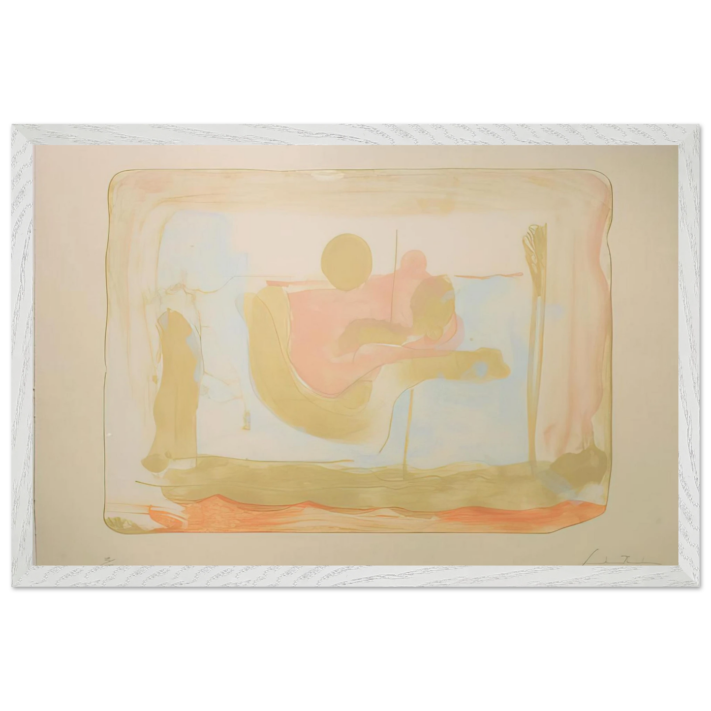 Helen Frankenthaler - Reflections I - 1995 Wall art - A1 (59.4 x 84.1  cm) - Premium Wooden Framed Poster With Fine Art Paper-canvas - Wood frame