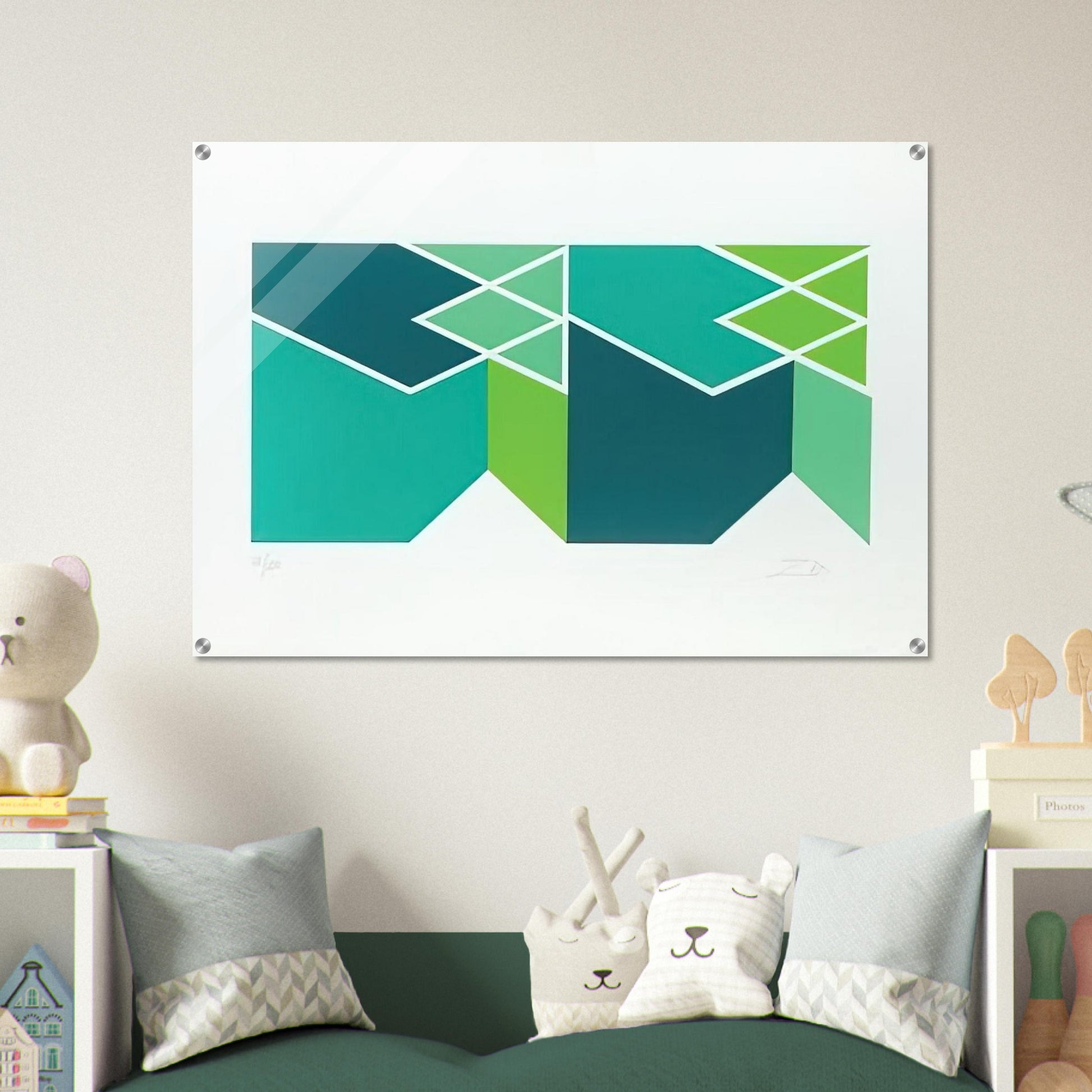 Green Composition - 1980 - Larry Zox Acrylic Print - 70x100 cm / 28x40″ inches