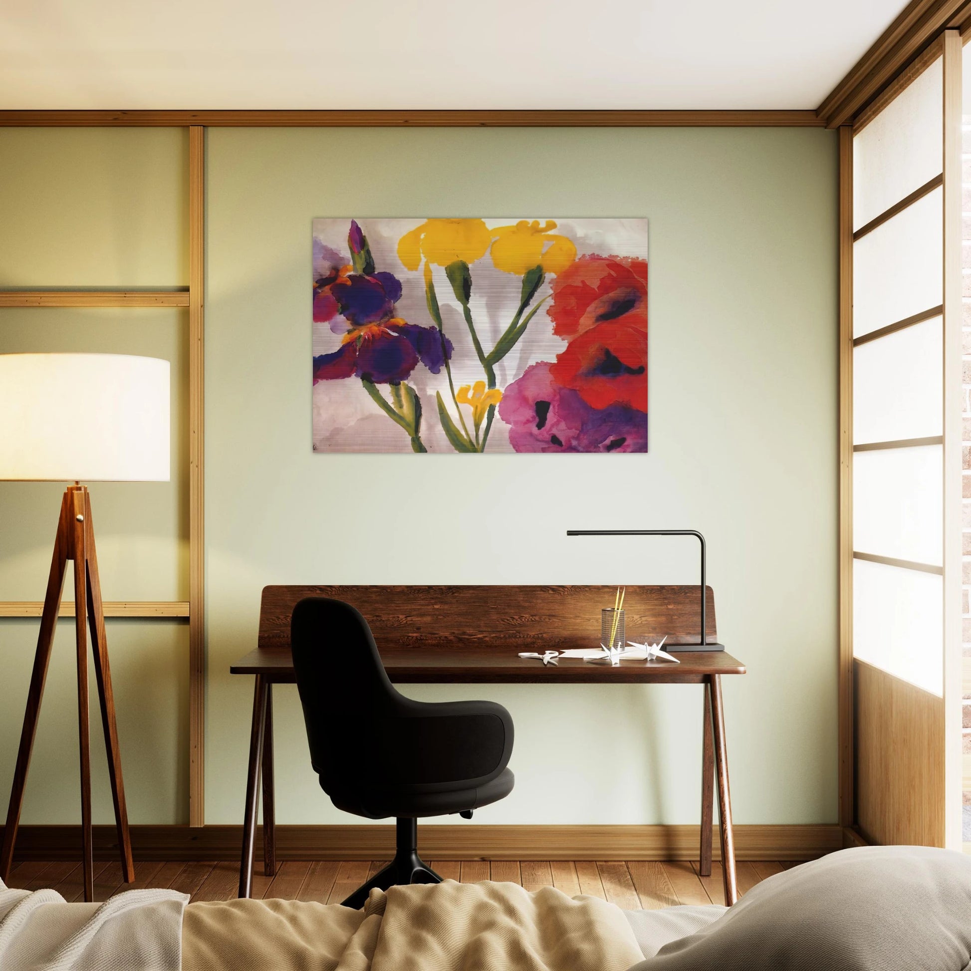Irises and poppies - Emil Nolde Brushed Aluminum Print - 70x100 cm / 28x40 inches | Emil Nolde Aluminum Print | Emil Nolde Prints