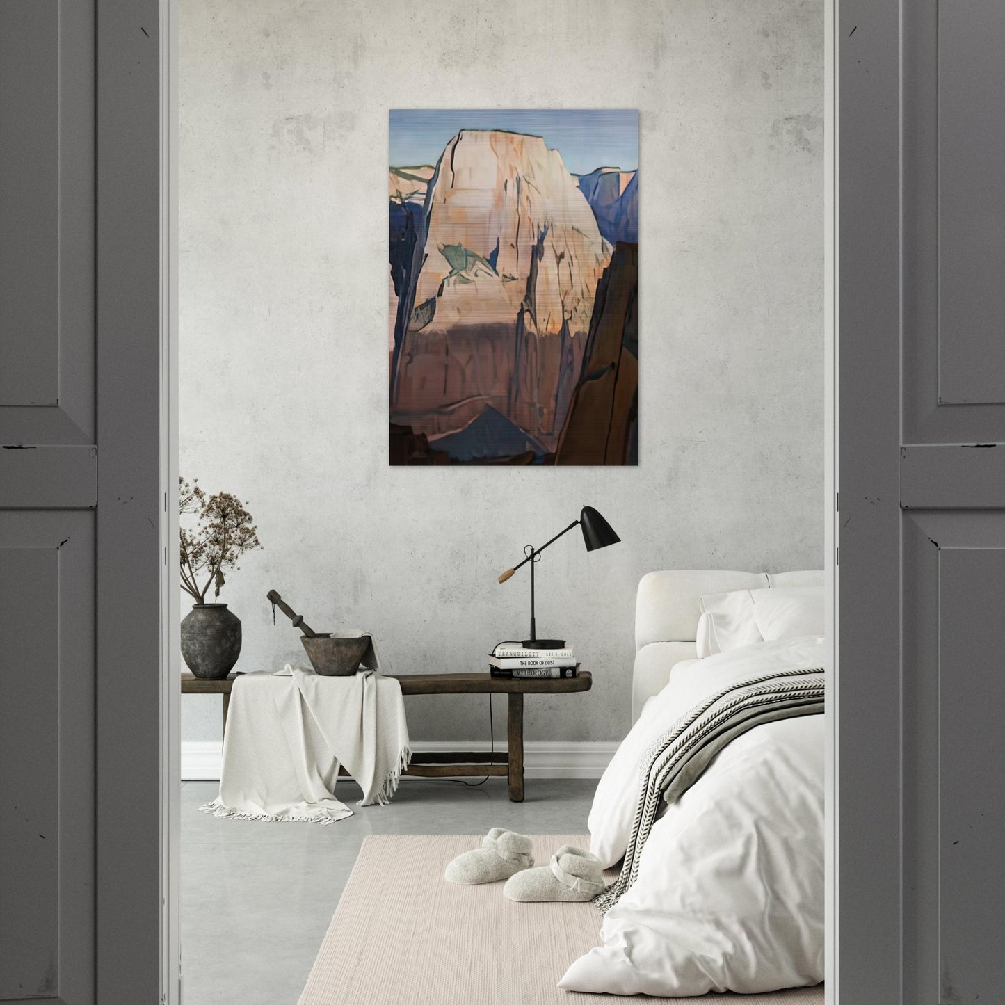 GREAT WHITE THRONE ZION CANYON UTAH 1933 - Maynard Dixon Brushed Aluminum Print - 70x100 cm / 28x40 inches | Maynard Dixon Aluminum Print | Maynard Dixon Prints