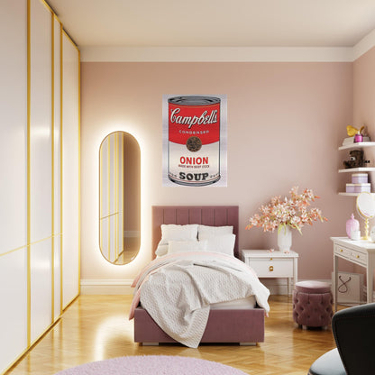 Campbell's Soup Can  onion  - Andy Warhol Brushed Aluminum Print - 70x100 cm / 28x40 inches | Andy Warhol Aluminum Print | Andy Warhol Prints