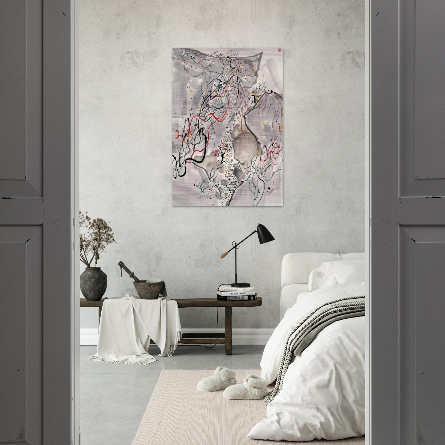 武夷山径 - Abstract Expressionism, Ink and wash painting - Wu Guanzhong Brushed Aluminum Print - 70x100 cm / 28x40 inches | Wu Guanzhong Aluminum Print | Wu Guanzhong Prints